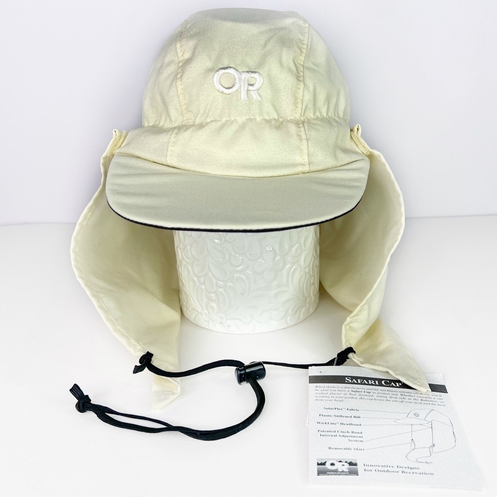 Vintage Outdoor Research Safari Hat Deadstock 3 Panel Detachable Neck Flap Large